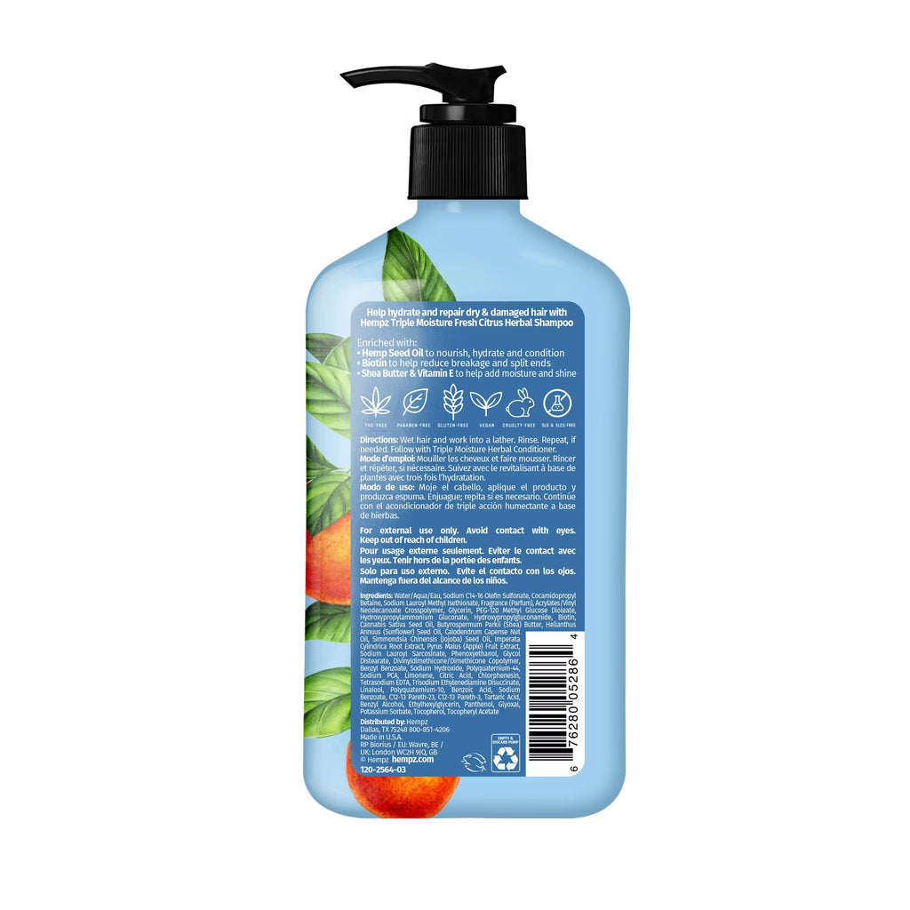 Hempz - Triple Moisture Fresh Citrus Herbal Schampo